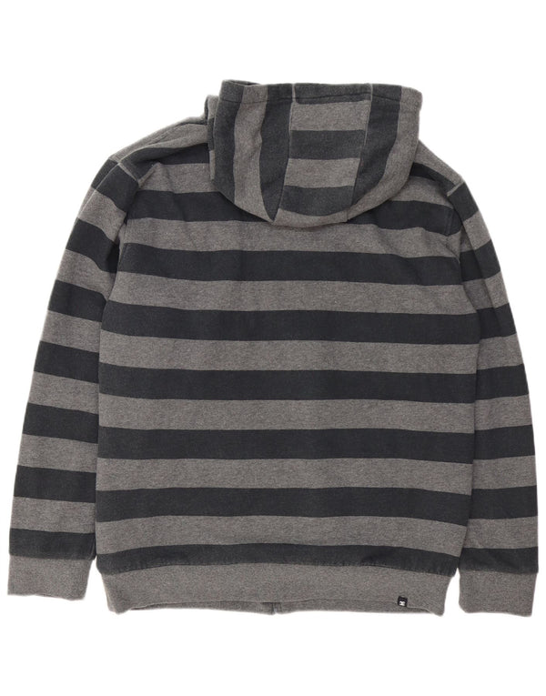 DC Herren-Kapuzenpullover mit Reißverschluss, groß, grau gestreift, Baumwolle