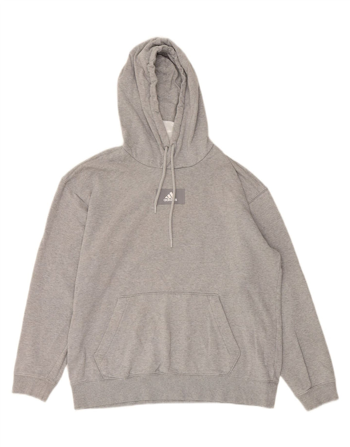 ADIDAS Mens Hoodie Jumper Medium Grey Cotton Vintage Adidas and Second-Hand Adidas from Messina Hembry 