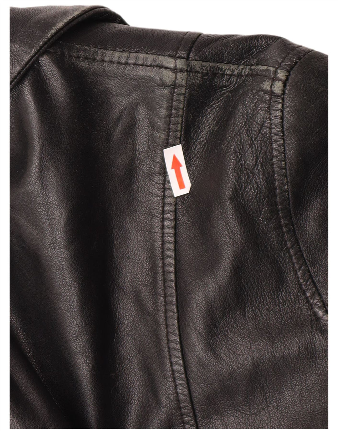 Vintage Damen Ledermantel UK 12 Medium Schwarz