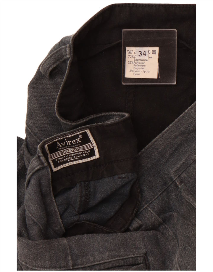 AVIREX Gerade Chino-Hose für Herren, W34, L30, graue Baumwolle