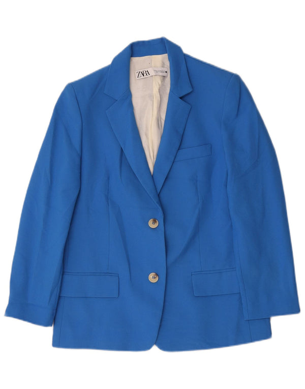 Zara Damen 2-Knopf-Oversize-Blazerjacke UK 6 XS Blau