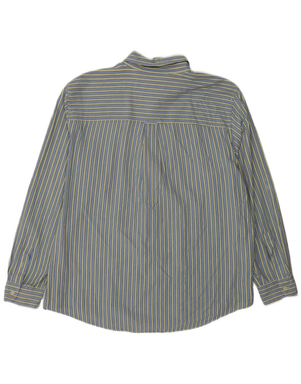 Chaps Herrenhemd XL, blau gestreift, Baumwolle, klassisch
