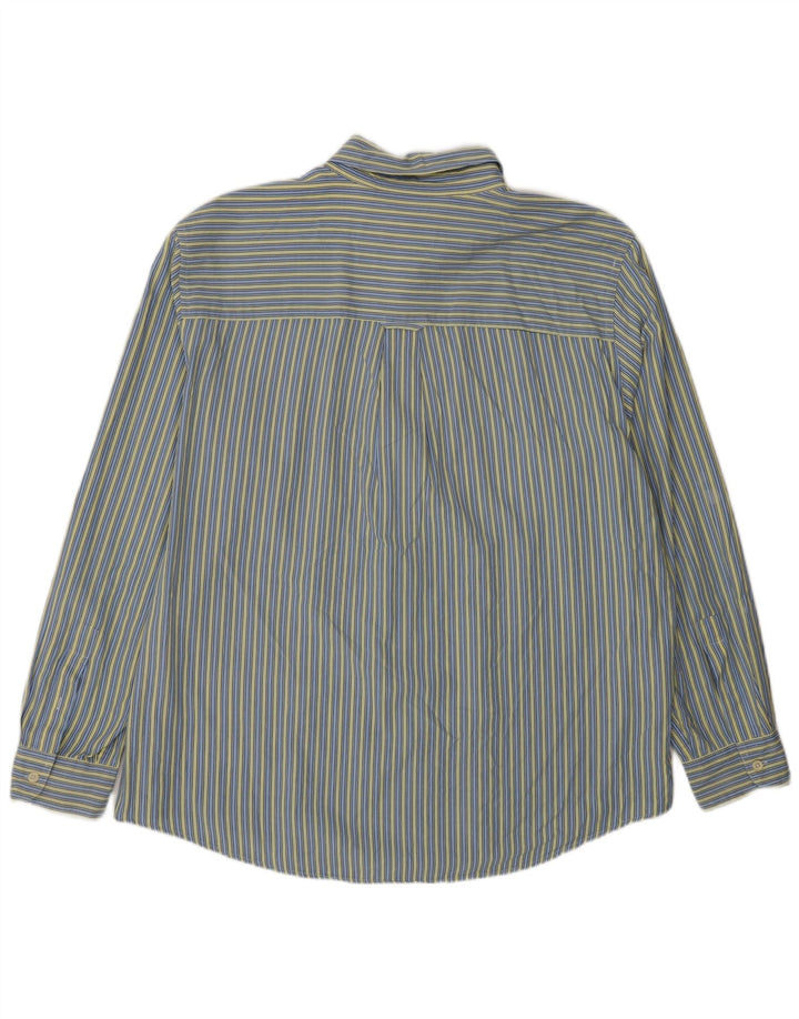 Chaps Herrenhemd XL, blau gestreift, Baumwolle, klassisch