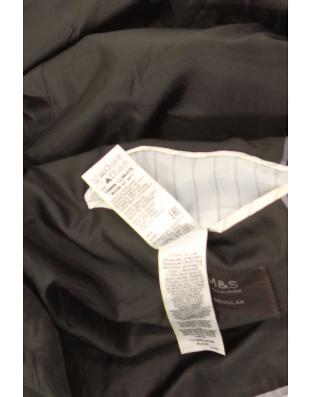 Marks & Spencer Herren-Blazer mit 2 Knöpfen, UK 46, XL, Schwarz, Polyester