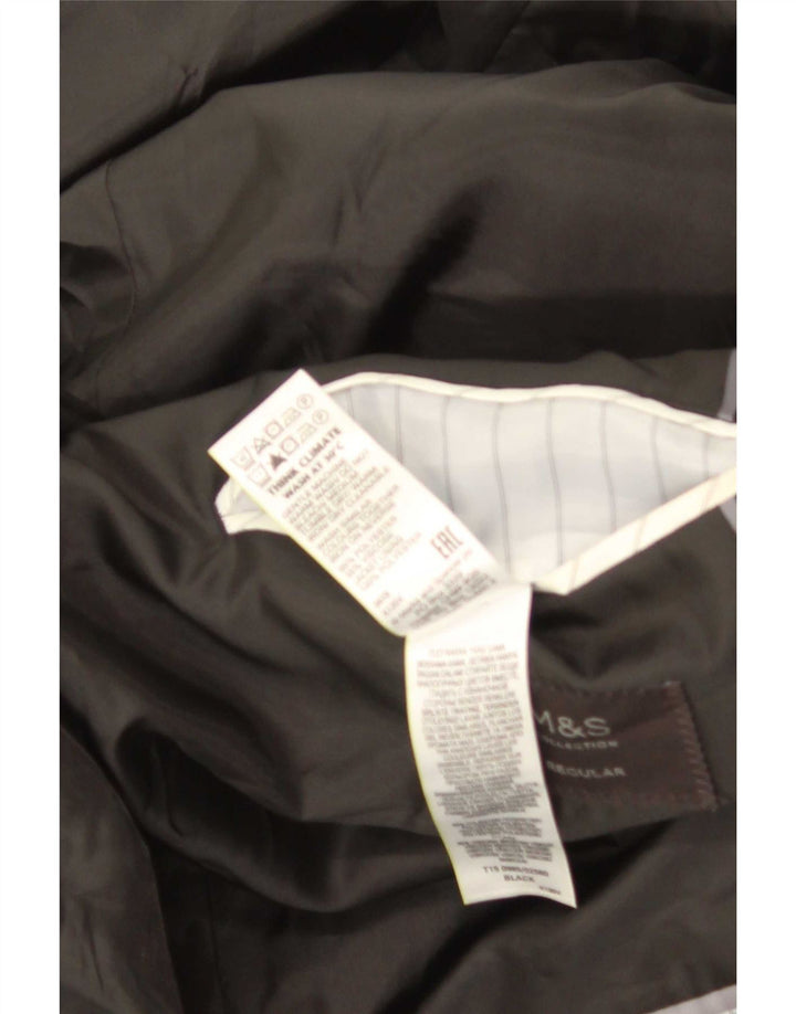 Marks & Spencer Herren-Blazer mit 2 Knöpfen, UK 46, XL, Schwarz, Polyester