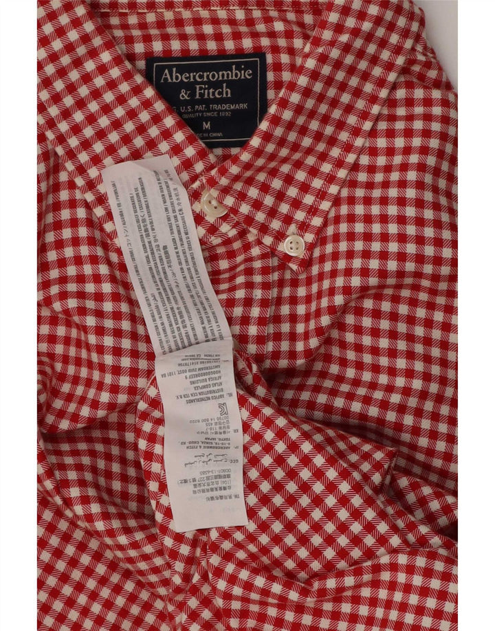 Abercrombie & Fitch Herrenhemd aus mittelroter Gingham-Baumwolle
