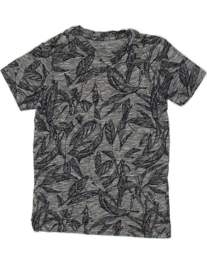 JACK & JONES Boys Abstract Pattern Graphic T-Shirt Top 9-10 Years Grey Vintage Jack & Jones and Second-Hand Jack & Jones from Messina Hembry 