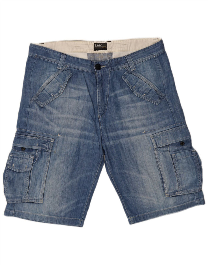 Lee Herren Bermuda Cargo Shorts W34 Große blaue Baumwolle