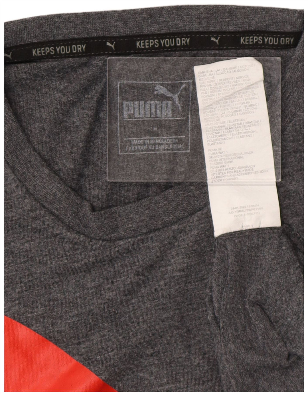 Puma Herren Grafik-T-Shirt-Oberteil aus mittelgrauer Baumwolle