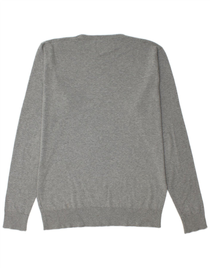 Jack & Jones Herren-Pullover mit Rundhalsausschnitt, XL, Grau meliert