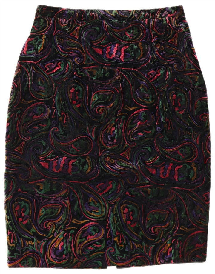 VINTAGE Damen 1 Knopf 2-teiliges Rockset UK 12 Medium W32 Mehrfarbig