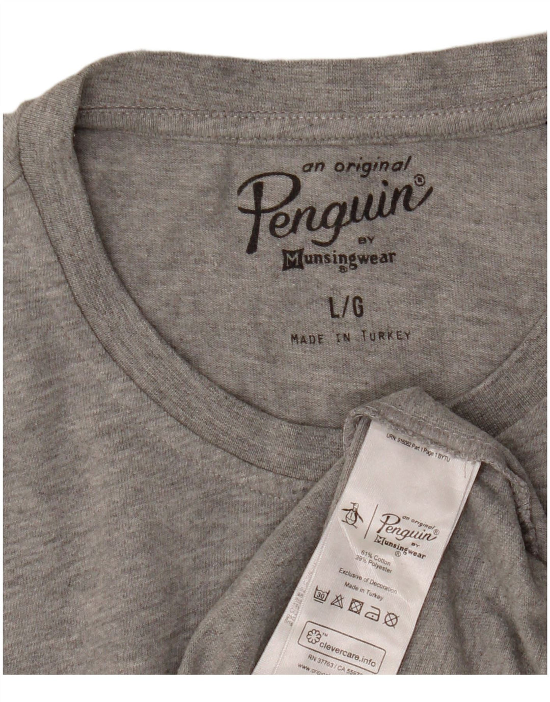 Penguin Herren-T-Shirt mit Grafik, groß, grau gesprenkelte Baumwolle