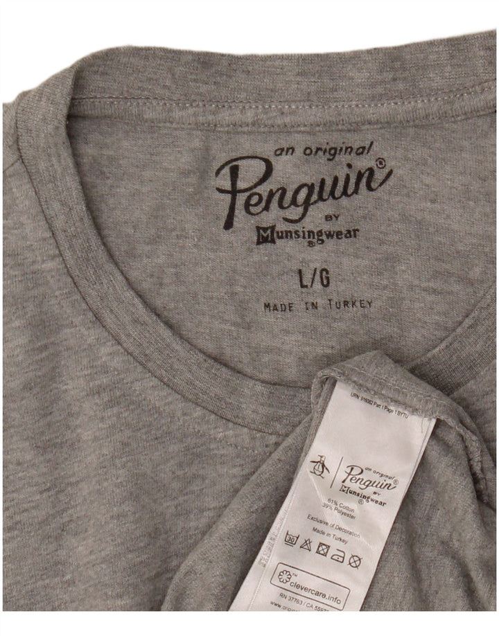 Penguin Herren-T-Shirt mit Grafik, groß, grau gesprenkelte Baumwolle