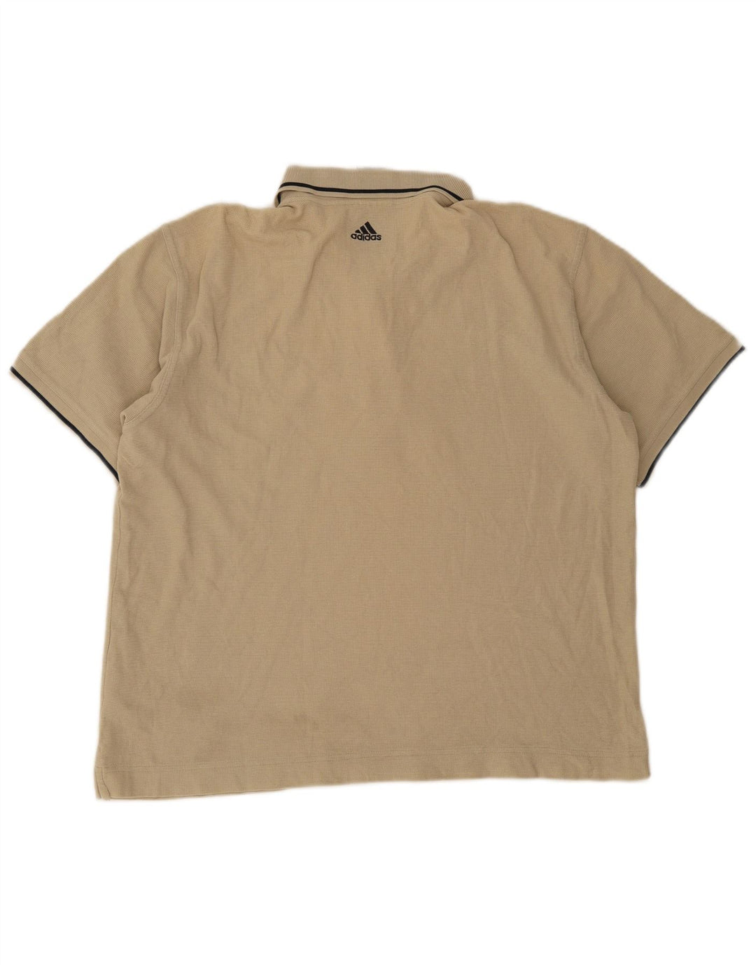 Adidas Herren-Poloshirt, groß, beige, gestreift, Baumwolle