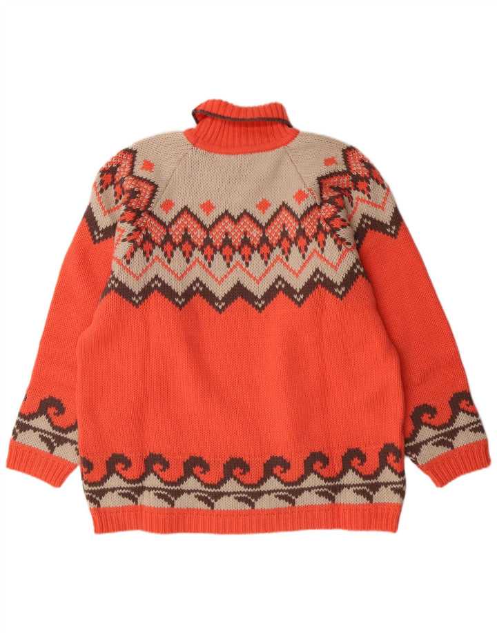 Kaos Damen-Pullover mit Rollkragen, Gr. 40, Orange, Fair Isle