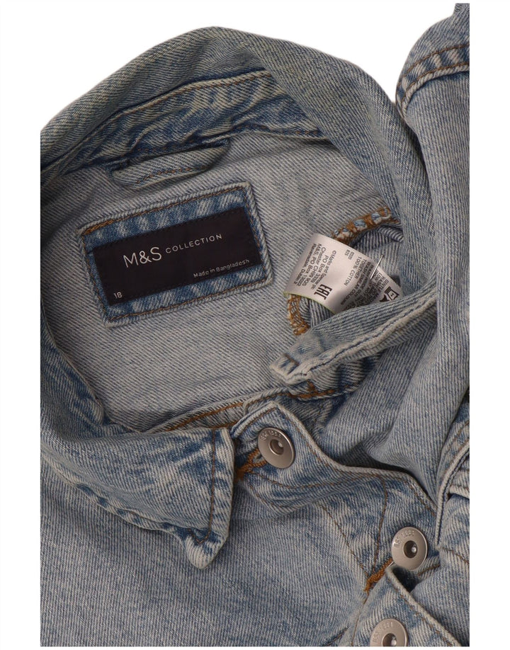 Marks & Spencer Damen Jeansjacke UK 18 XL Blaue Baumwolle