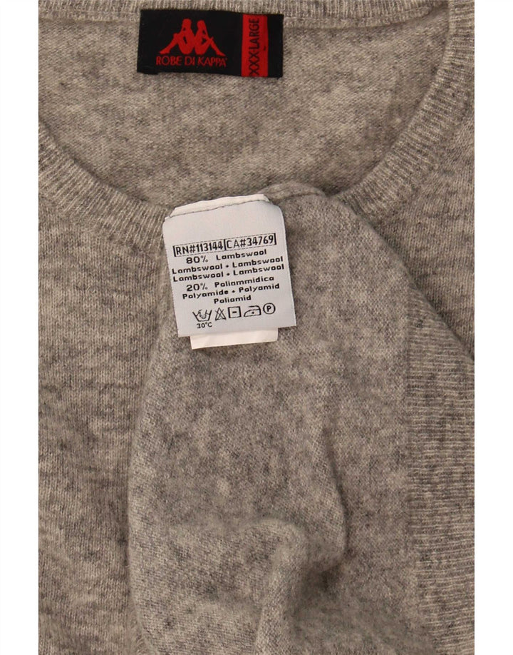 Kappa Herren-Pullover mit Rundhalsausschnitt, 3XL, graue Lammwolle