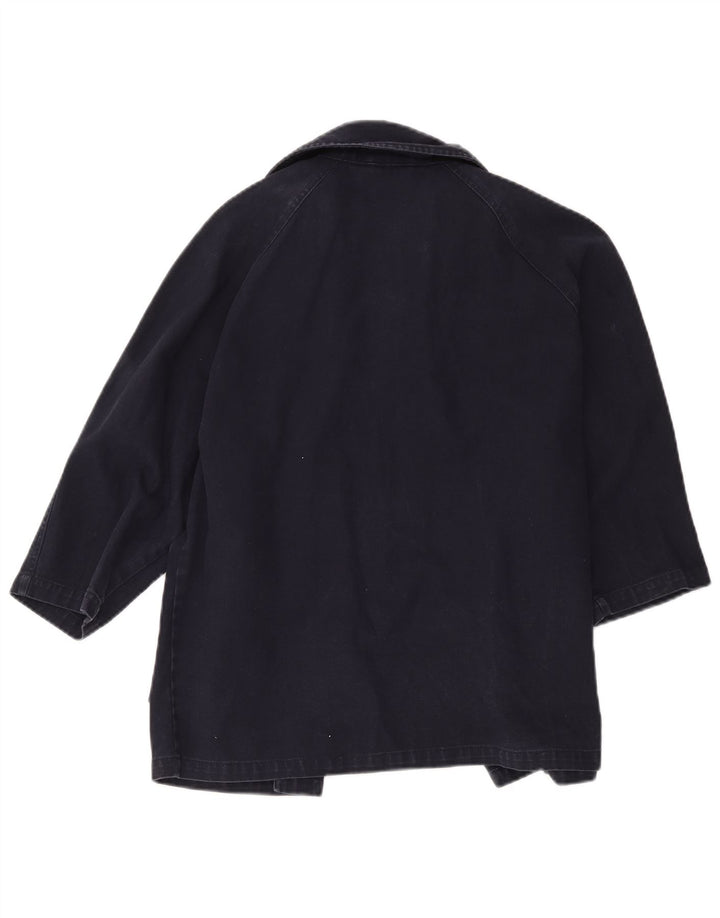 Stefanel Jungen Locker sitzender Dufflecoat 9-10 Jahre Navyblau Baumwolle
