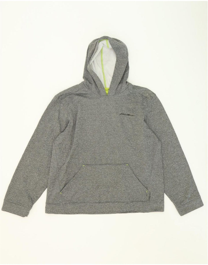 EDDIE BAUER Mens Hoodie Jumper Large Grey Polyester Vintage Eddie Bauer and Second-Hand Eddie Bauer from Messina Hembry 