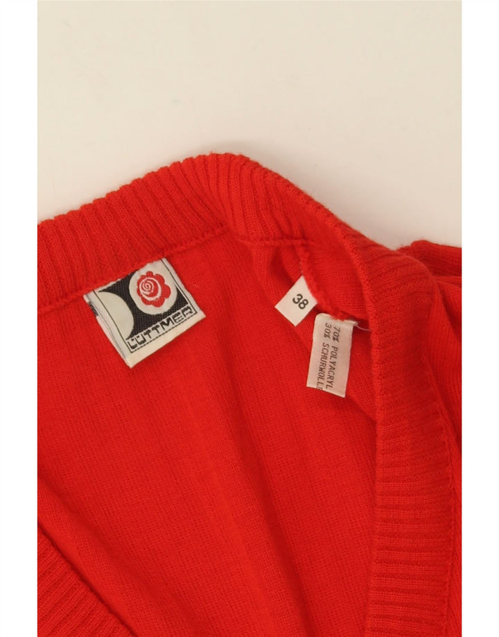 Vintage Damen Cardigan Pullover EU 38 Mittelrotes Polyacryl