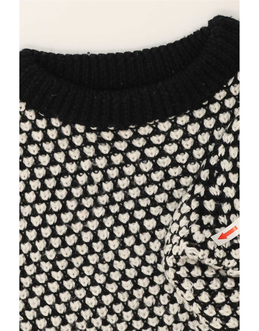 Zara Damen-Pullover mit abstraktem Muster und Rundhalsausschnitt, Gr. 14, mittelschwarz
