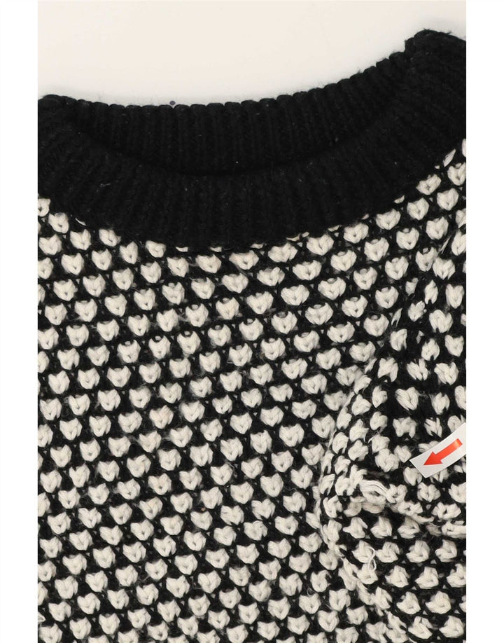 Zara Damen-Pullover mit abstraktem Muster und Rundhalsausschnitt, Gr. 14, mittelschwarz