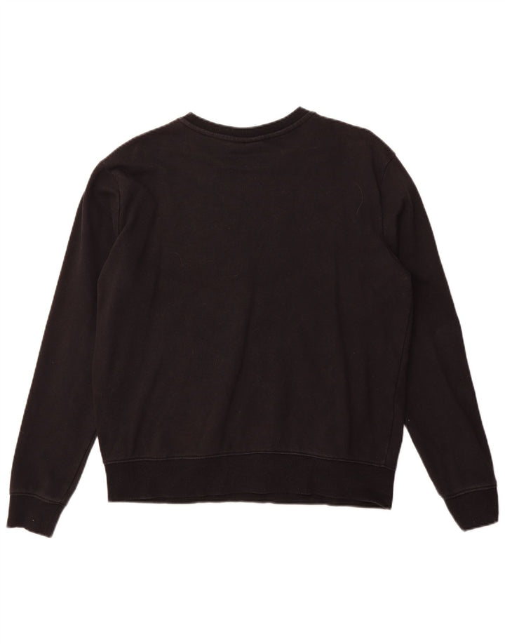 Fila Damen Grafik-Sweatshirt-Pullover UK 16 Große schwarze Baumwolle