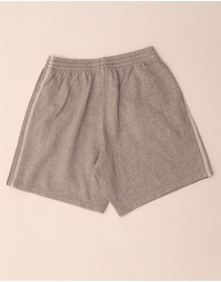 Adidas Herren-Sportshorts aus mittelgrau gefleckter Baumwolle