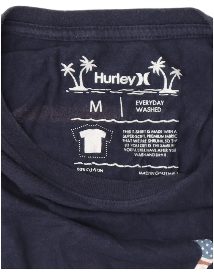 HURLEY Herren-T-Shirt mit Grafik, mittelmarineblaue Baumwolle