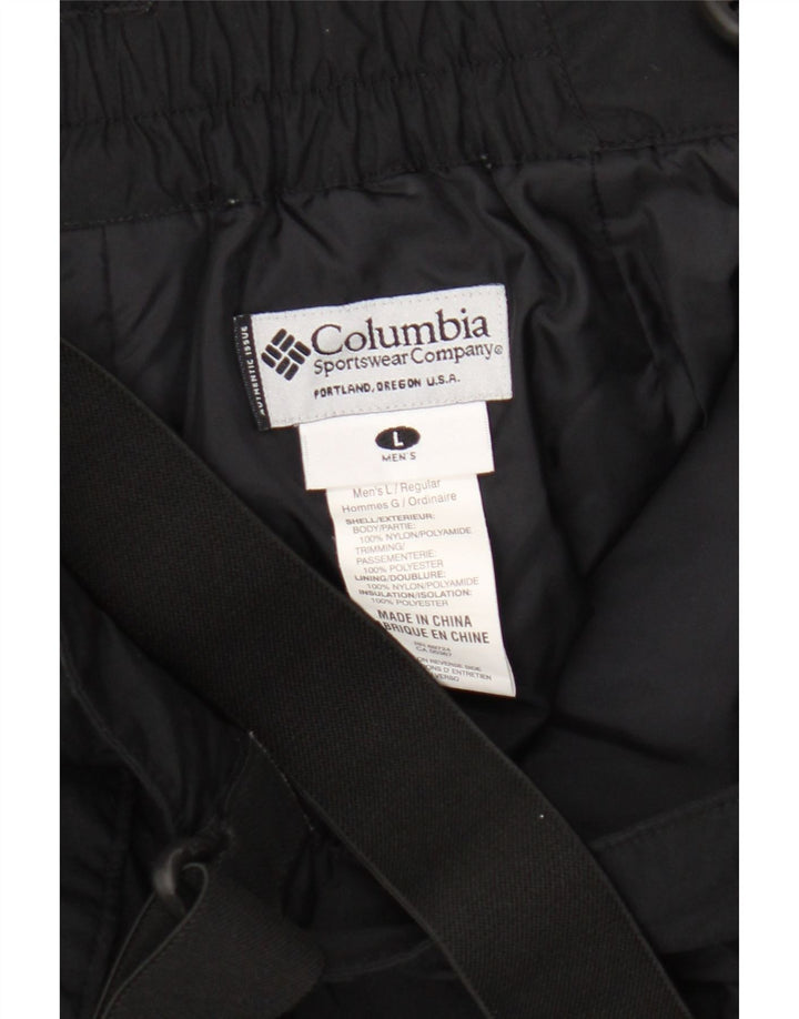 Columbia Herren-Latzhose, Skihose, groß, aus schwarzem Nylon