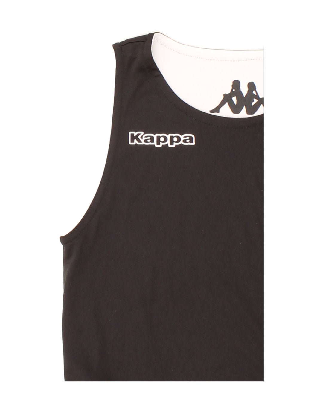 KAPPA Womens Reversible Vest Top UK 10 Small Black Colourblock Polyester Vintage Kappa and Second-Hand Kappa from Messina Hembry 