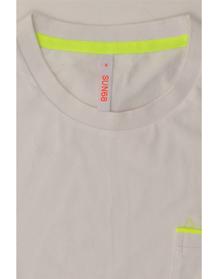 SUN68 Mens T-Shirt Top Medium White Cotton Vintage Sun68 and Second-Hand Sun68 from Messina Hembry 