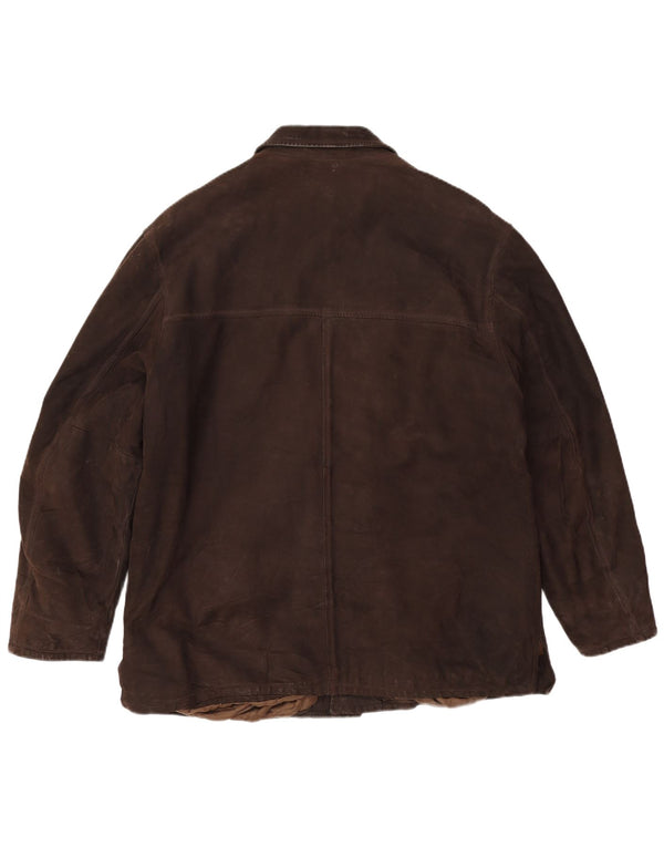 Vintage Herren Lederjacke IT 54 2XL Braunes Leder