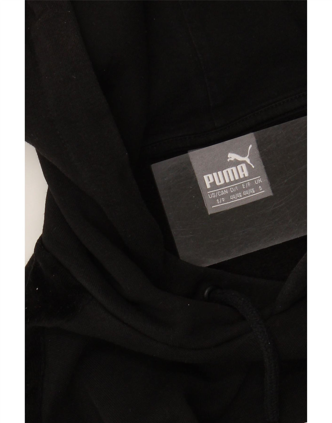 PUMA Mens Graphic Hoodie Jumper Medium Black Cotton Vintage Puma and Second-Hand Puma from Messina Hembry 
