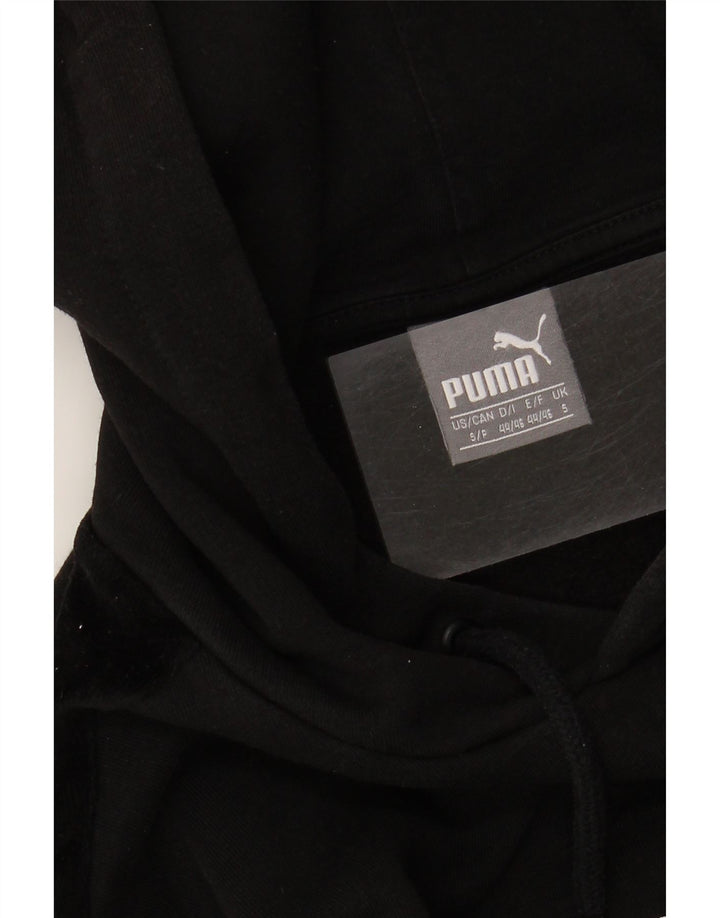 PUMA Mens Graphic Hoodie Jumper Medium Black Cotton Vintage Puma and Second-Hand Puma from Messina Hembry 