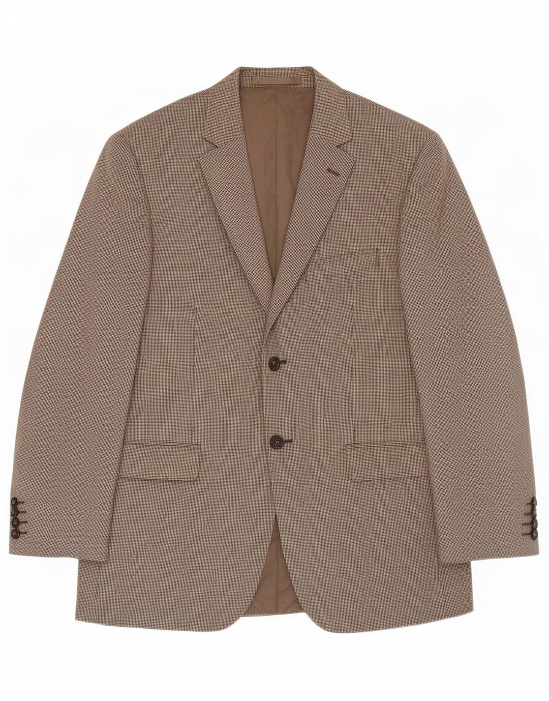 Marks & Spencer Herren-Blazer mit 2 Knöpfen, UK 38, Mittelbeige mit Hahnentrittmuster