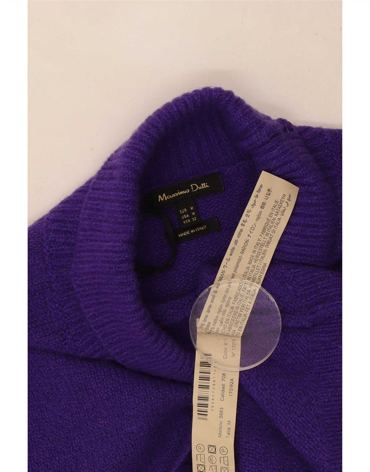 Massimo Dutti Rollkragenpullover für Damen, UK 14, mittelviolette Wolle