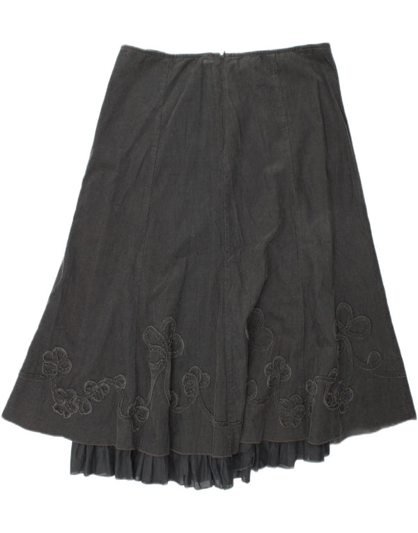 Marks & Spencer Damen Cordrock UK 16 Large W34 Khaki Floral Cotton