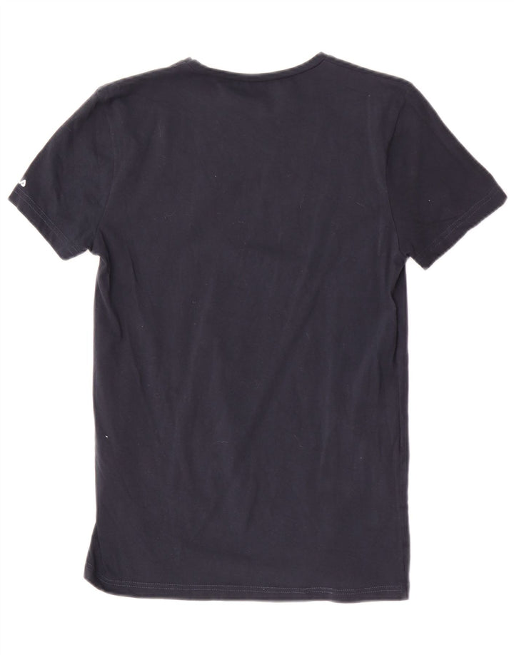 Fila Herren T-Shirt Top Small Marineblau Baumwolle