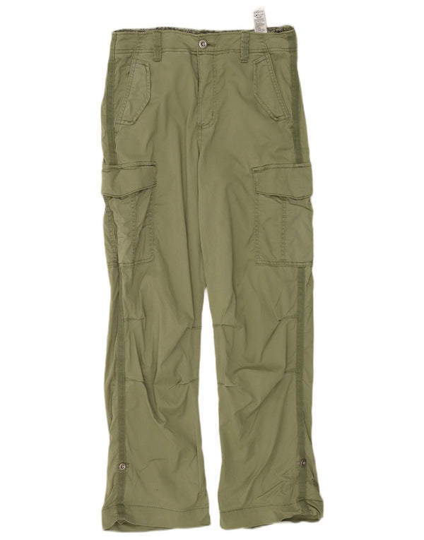 MARKS & SPENCER Damen gerade Cargohose UK 10 Small W28 L30 Grün
