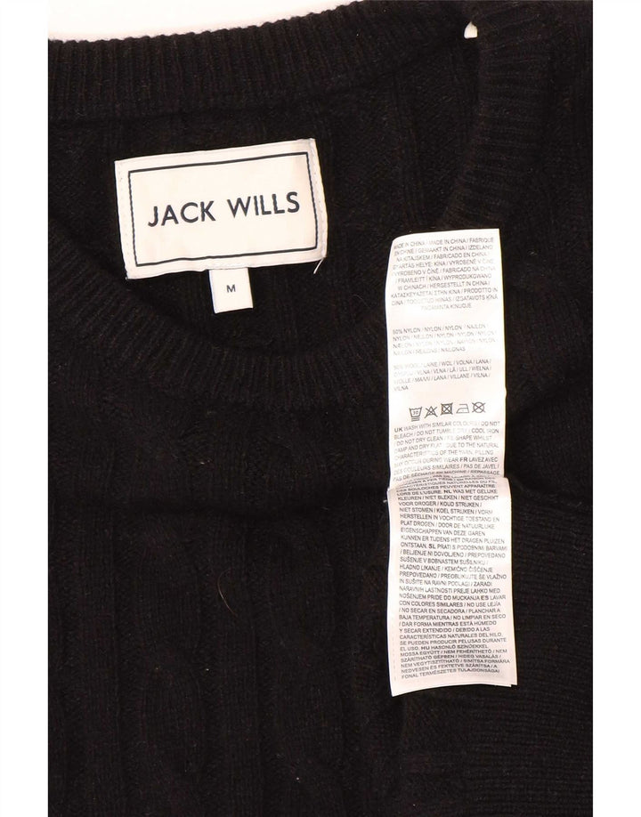 Jack Wills Herren-Pullover mit U-Boot-Ausschnitt, Mittelschwarzes Nylon