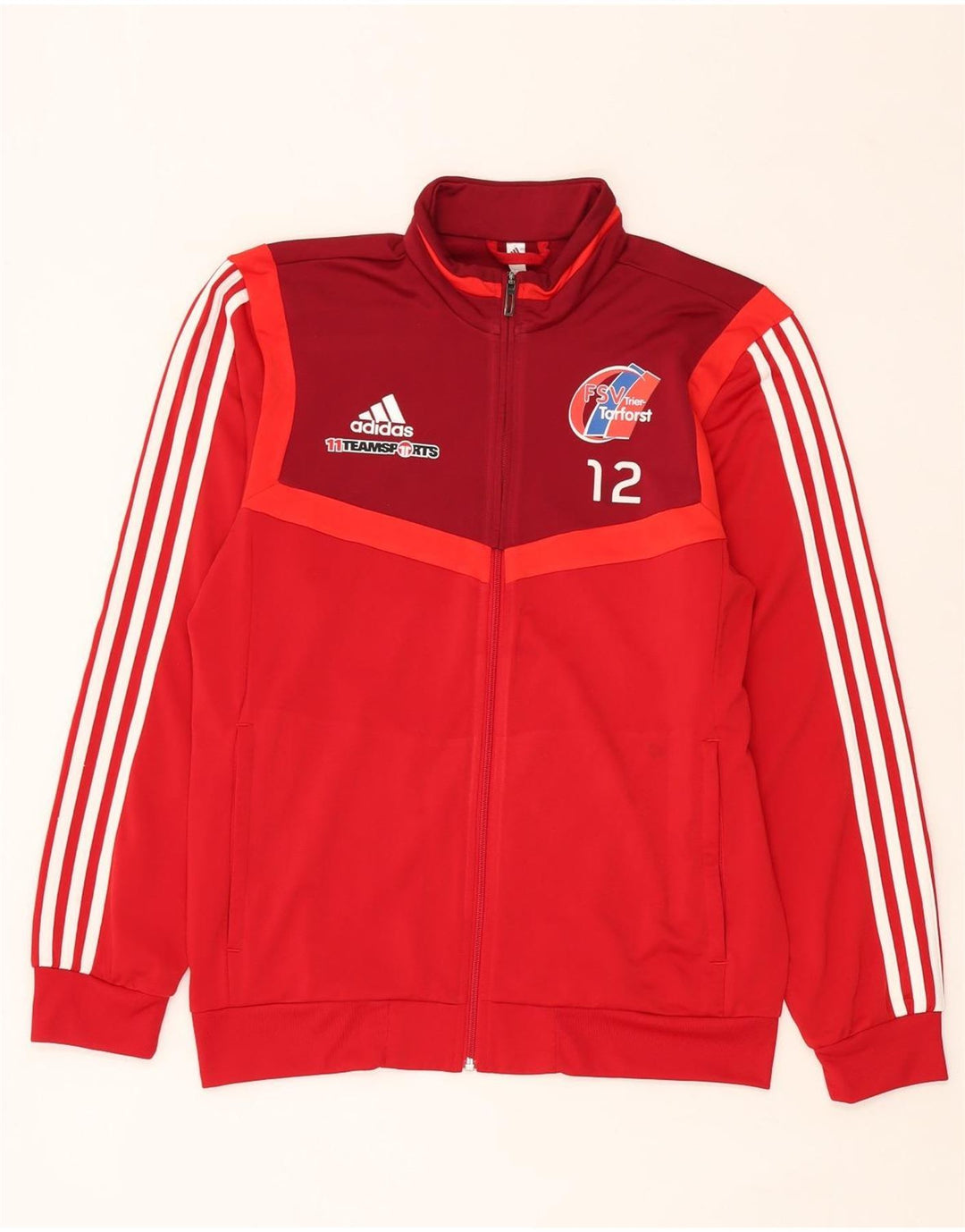 Adidas Herren FSV Trier-Tarforst Graphic Trainingsanzug Top Jacke Mittelrot