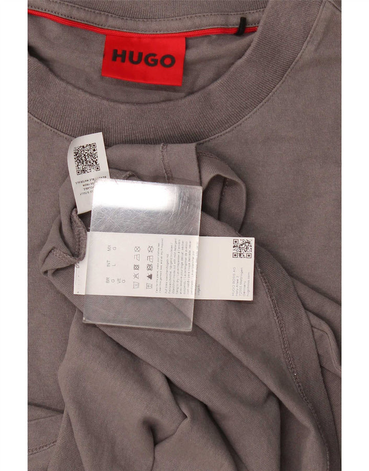 Hugo Boss Herren T-Shirt Top Large Grau Baumwolle