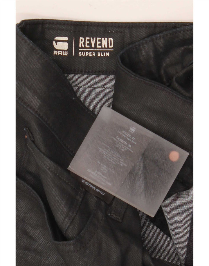 G-Star Herren Revend Super Slim Jeans W31 L32 Schwarze Baumwolle