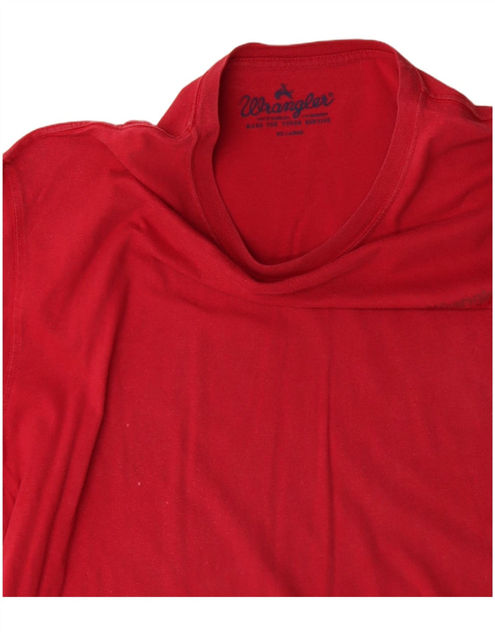 WRANGLER Herren T-Shirt Top 2XL Rote Baumwolle