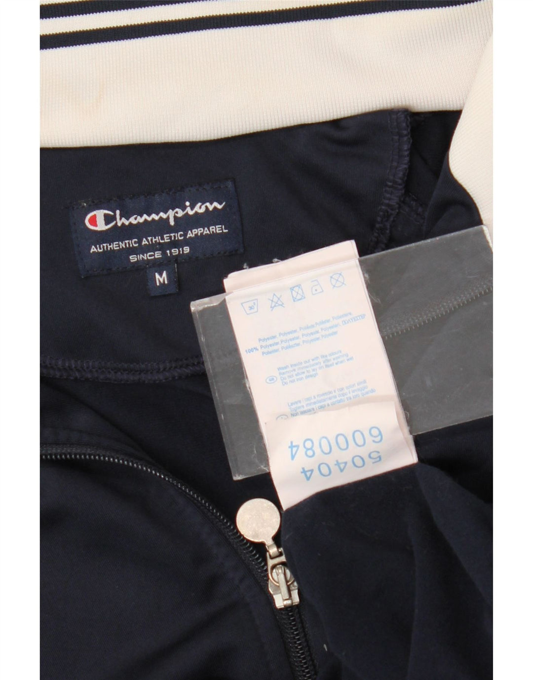 Champion Herren-Trainingsanzug-Top-Jacke, mittelgroß, Marineblau, gestreift, Sport