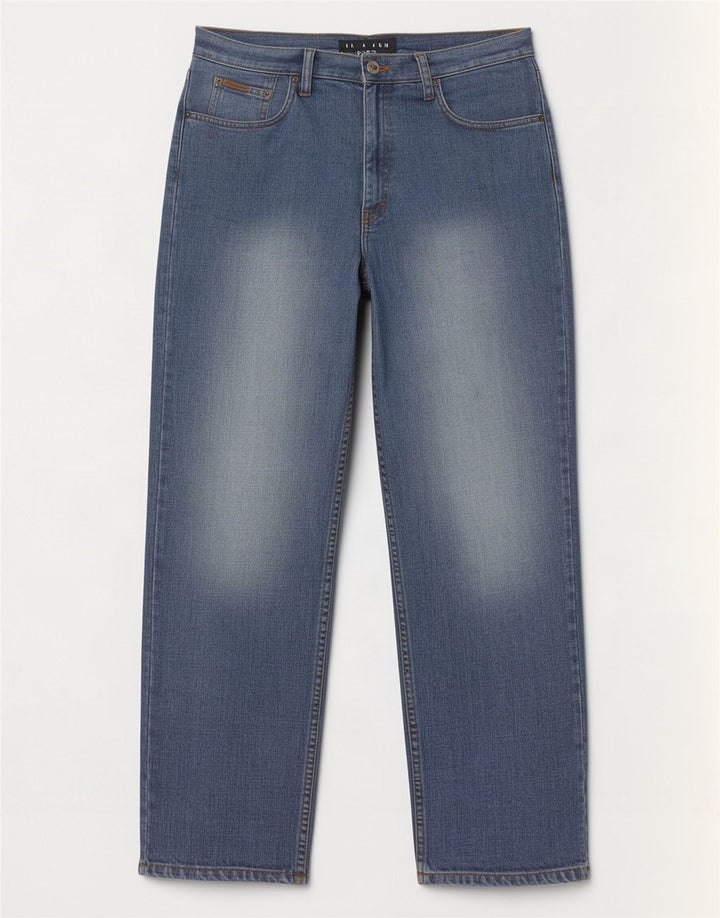 Calvin Klein Herren Straight Jeans W32 L30 Blaue Baumwolle