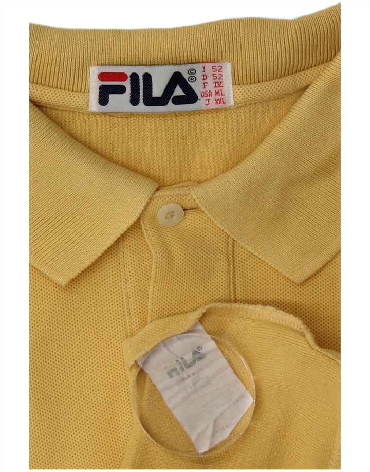 Fila Herren Poloshirt IT 52 Large Gelb Baumwolle