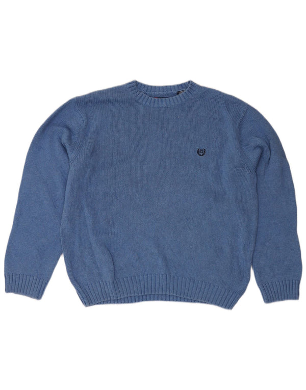 Chaps Damen-Pullover mit U-Boot-Ausschnitt, UK 16, Größe L, Blau, Baumwolle