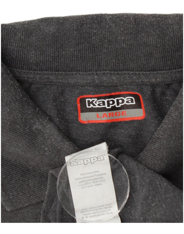 KAPPA Herren-Poloshirt, groß, graue Baumwolle